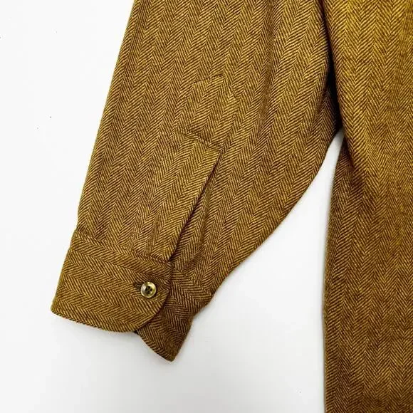 Vintage 1960s Pendleton Wool Button Down Shirt Mustard Brown Mens M - Picture 8 of 9
